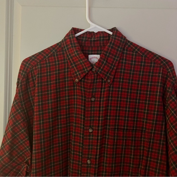 Brooks Brother mens long sleeve plaid button down flannel shirt | size Large - Picture 9 of 9